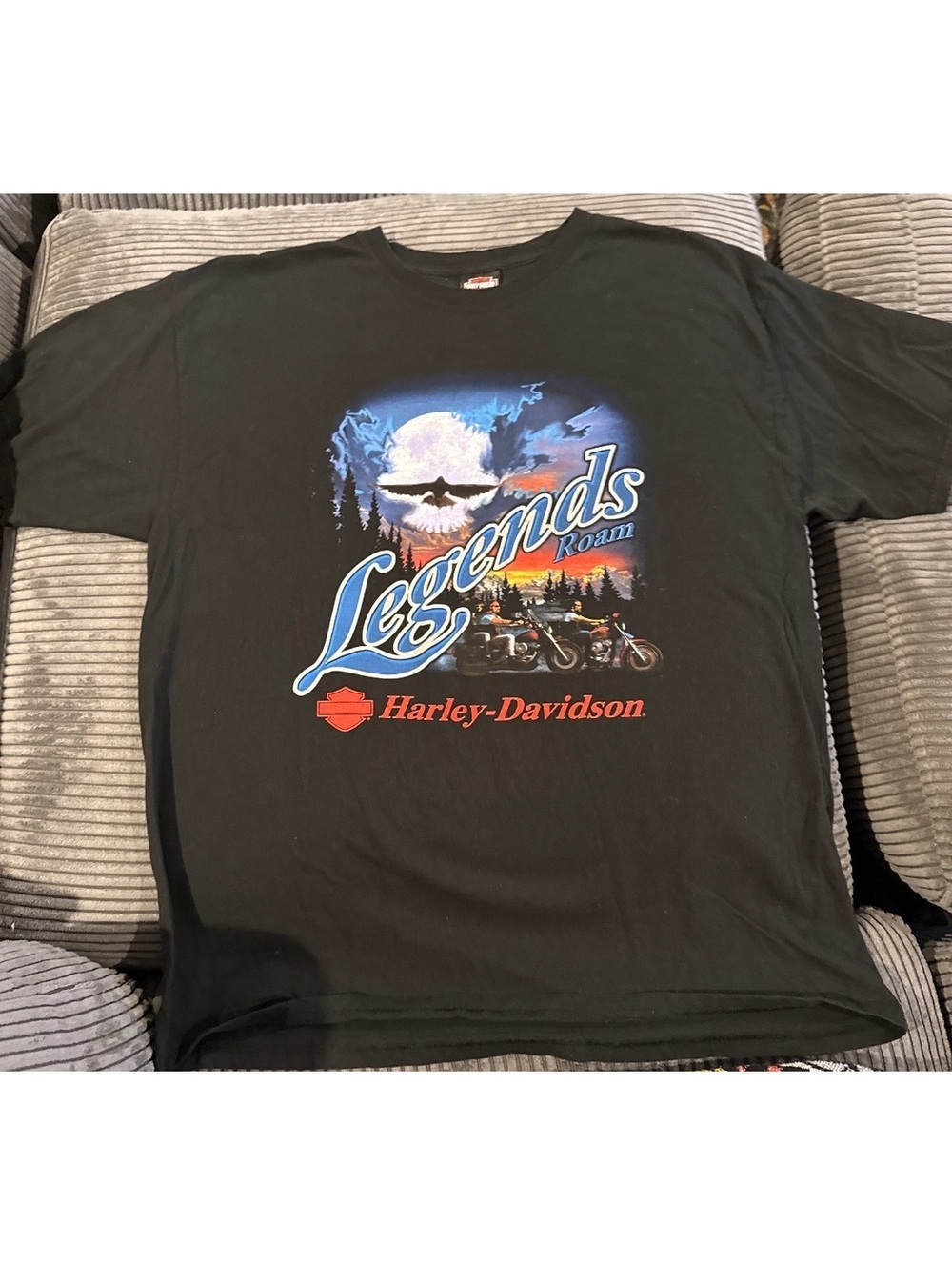 Harley-Davidson Legends Roam Graphic T-Shirt 2XL Black Cotton